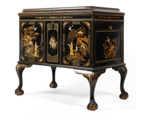 An early 20th century Chinoiserie 'Maxophone Combination Entertainer', in the style of an 18th century laquered commode, deco