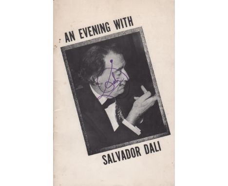 DALI SALVADOR: (1904-1989) Spanish Surrealist Painter. A vintage printed slim 4to souvenir programme for An Evening with Salv