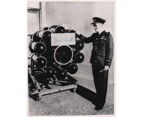 WHITTLE FRANK: (1907-1996) English Royal Air Force Officer, inventor of the jet engine. A good signed 8 x 10 photograph, the 
