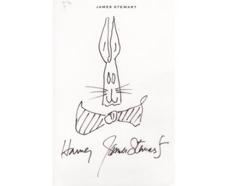 STEWART JAMES: (1908-1997) American Actor, Academy Award winner. A good original black pen and ink sketch drawn and signed by