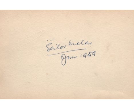 MALAN A. G. 'SAILOR': (1910-1963) South African RAF fighter pilot of World War II, famous for his role in the Battle of Brita