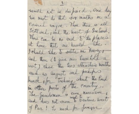 DU MAURIER DAPHNE: (1907-1989) British Author. Conclusion of an A.L.S., Daphne, being the final two pages of a longer letter,