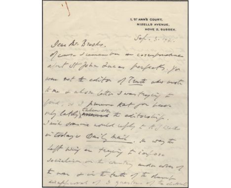 DOUGLAS ALFRED: (1870-1945) English Author & Poet, the intimate friend and lover of Oscar Wilde. A.L.S., Alfred Douglas, four