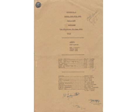 [HANCOCK TONY]: (1924-1968) English Comedy Actor. An unsigned original printed folio shooting script for the final episode of