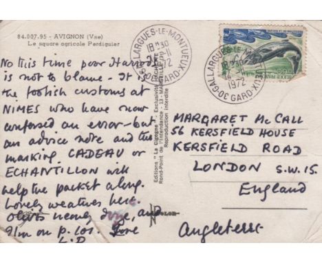 DURRELL LAWRENCE: (1912-1990) British Novelist, Poet, Dramatist & Travel Writer. Two A.Ls.S., Larry Durrell and one with his 