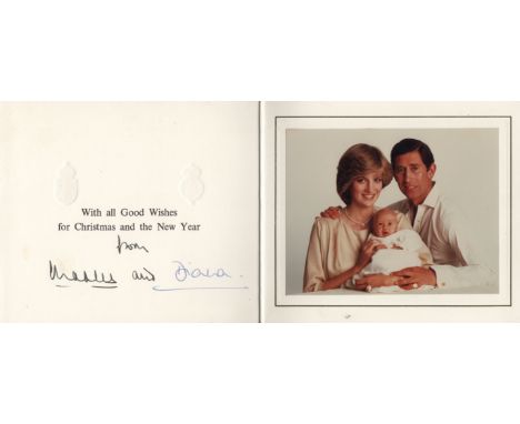 CHARLES (1948- ) Prince of Wales & DIANA (1961-1997) Princess of Wales. Signed Christmas greetings card by both Prince Charle