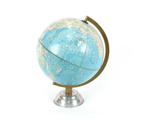 A large tin plate Art Deco style world globe