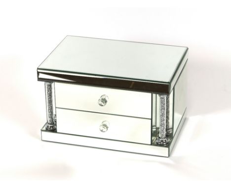 A mirrored glass trinket cabinet, 30cm wide