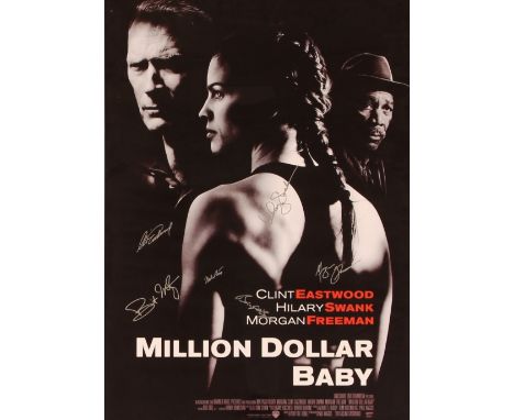 A film poster for "Million Dollar Baby", bearing signatures for cast