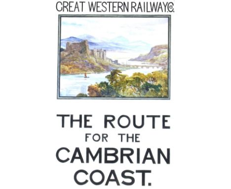 Great Western Railway Co., The Router For The Cambrian Coast, watercolour poster, 100cm x 62cm overall