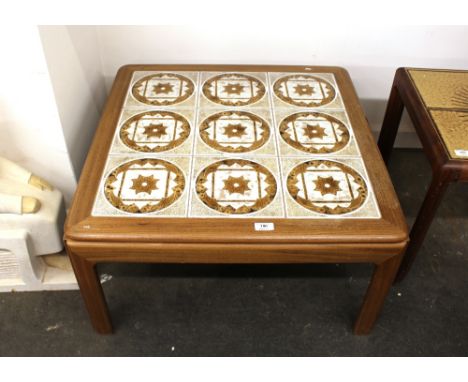 A G-plan design tile top coffee table, 71cm x 71cm