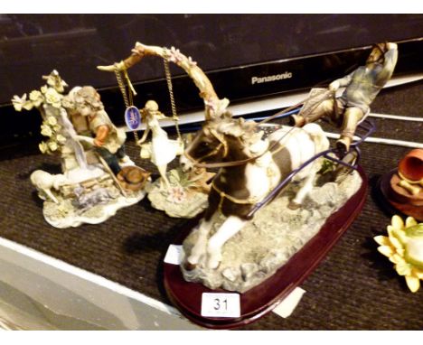 Three Capodimonte ceramic figures