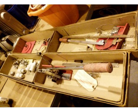 Two boxes of metal working tools