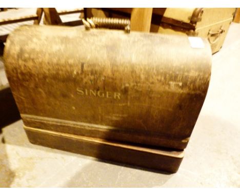 Vintage wooden cased Singer sewing machine