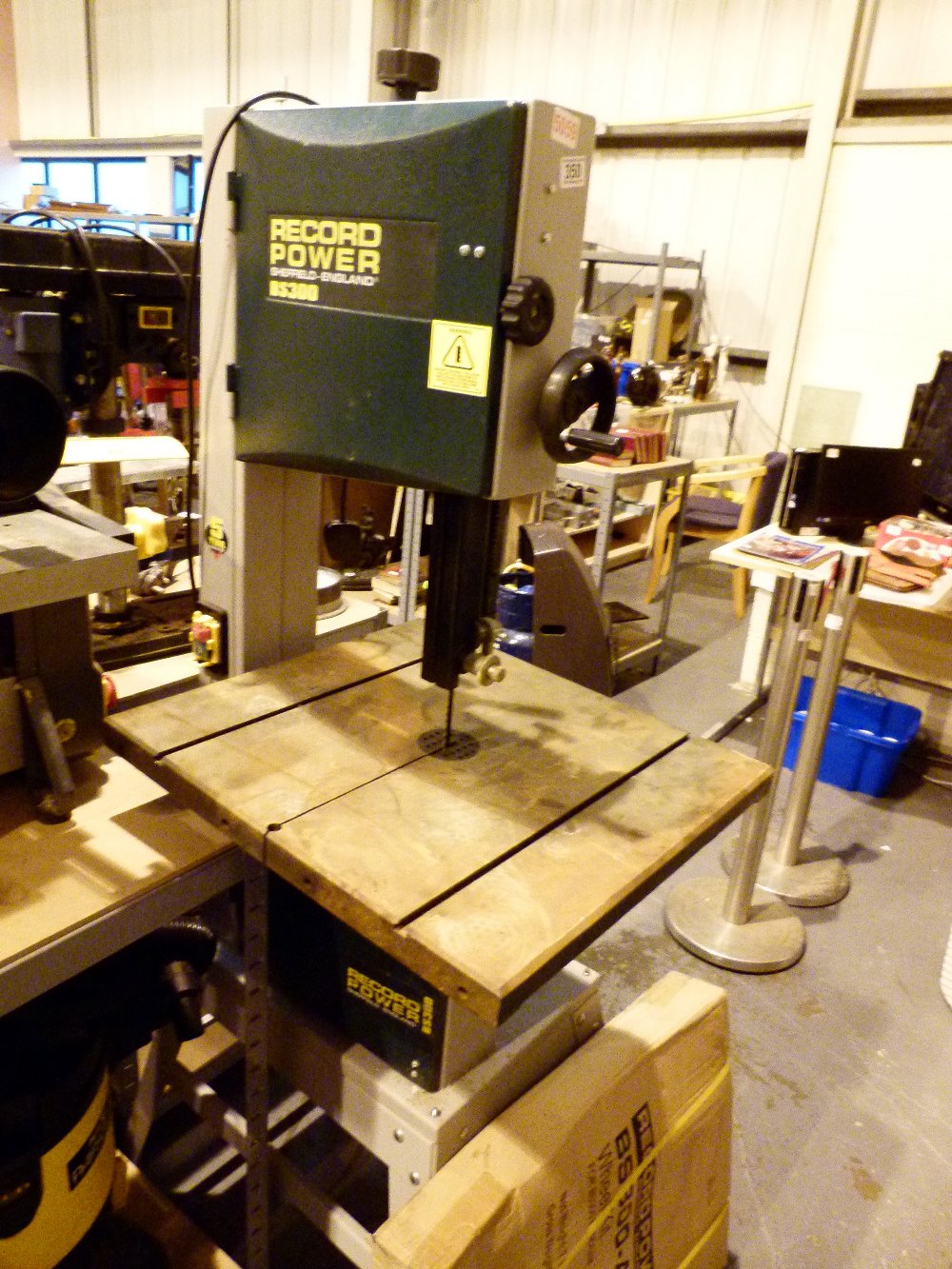 Record power BS300 band saw on steel stand