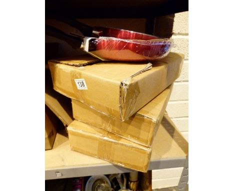 Three sets of ceramic frying pans