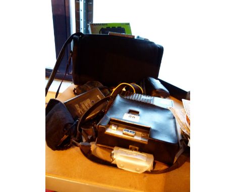 Collection of mixed electrical items including retro portable tape recorder