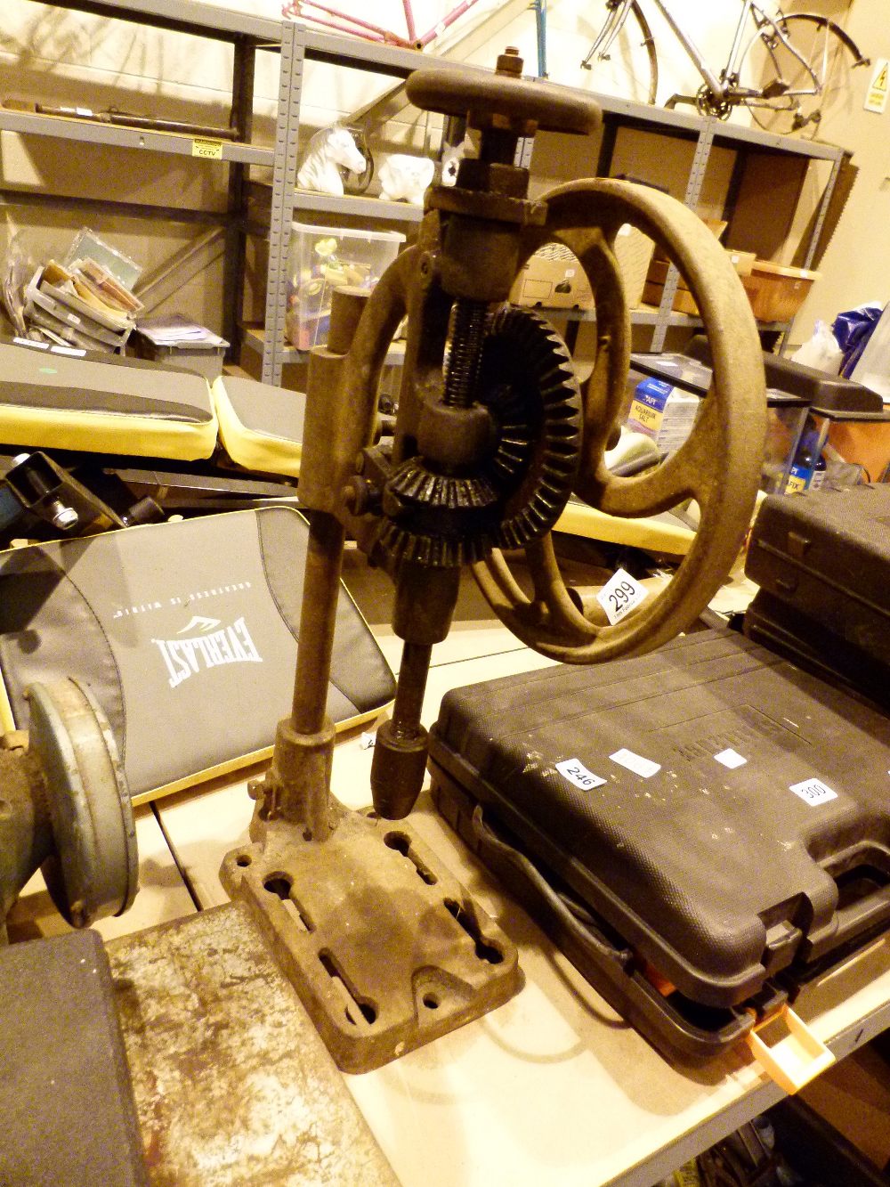 Antique hand powered pillar drill