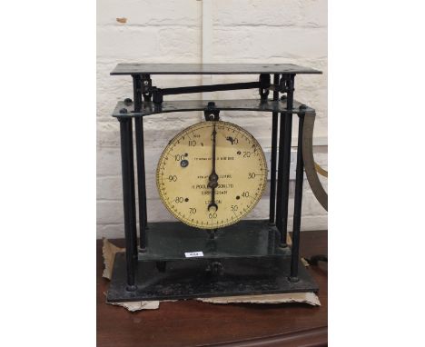 A late 19th Century set of painted steel weighing scales by H. Pooley &amp; Son Ltd