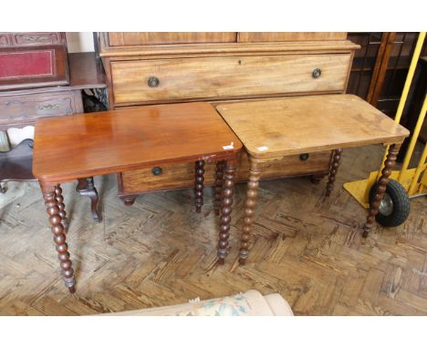 A matched pair of early 20th Century Chinese style bobbin turned occasional tables