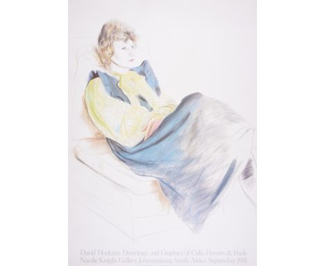 David Hockney (b.1937)Celia Wearing Checked SleevesOffset lithograph printed in colours, 1973, from the edition of unknown si