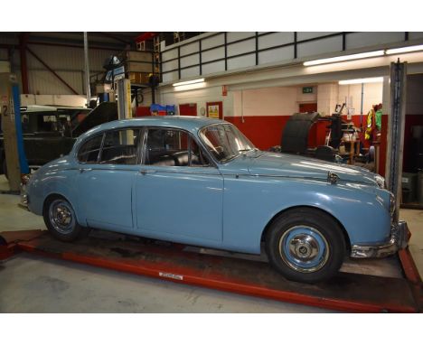 A 1967 Daimler V8 250 saloon, registration number XNK 854F, chassis number P1K1322BW, engine number 7K1350, Bermuda blue. Whe