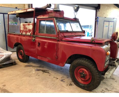 A 1964 Land Rover Series IIA 109 LWB fire engine project, no paperwork, red. This very original fire engine has had an intere