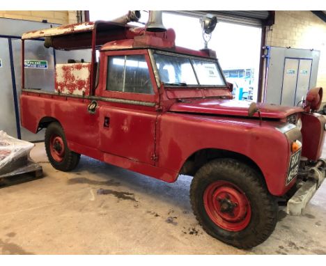 A 1964 Land Rover Series IIA 109 LWB fire engine project, no paperwork, red. This very original fire engine has had an intere