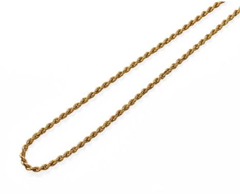 A 9 Carat Gold Rope Twist Necklace, length 77cmGross weight 9.4 grams.