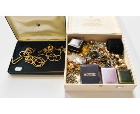 A Quantity of Jewellery, including various earrings stamped '375'/hallmarked 9 carat gold; a quantity of hoop earrings, unmar