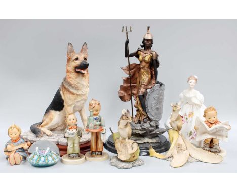 Border Fine Arts 'German Shepherd', MT06 by Margaret Turner, on wood base; together with mice of fruit, Goebel figures, a Roy