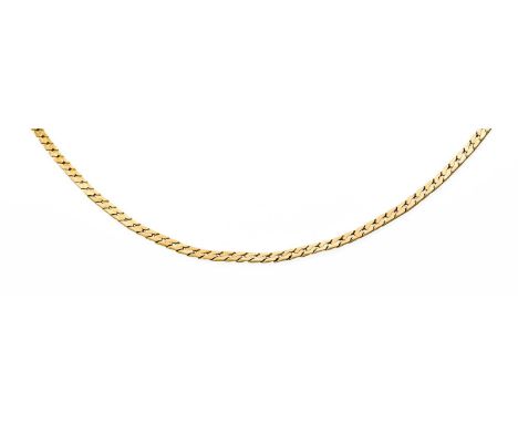 A 9 Carat Gold Flat Curb Link Chain, length 41cmGross weight 11.0 grams.