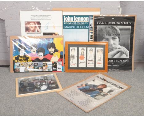 A collection of The Beatles related poster and prints, to include framed Gordon Currie print.  