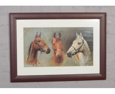 A framed horse racing print, 'We Three Kings' (approximately 53cm x 36 cm )  