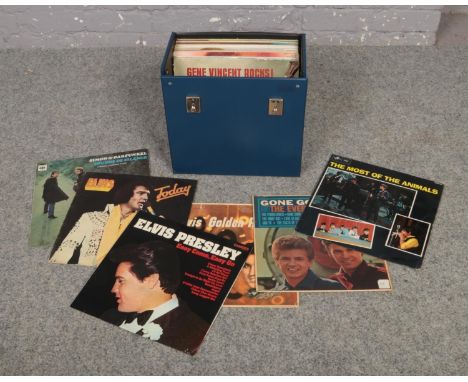 A carry case of 1950s and 1960s LP records, to include The Animals, The Everly Brothers, Elvis etc.  