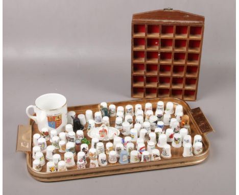 A collection of ceramic Thimbles, Spode, Royal Worcester, Wedgwood examples  
