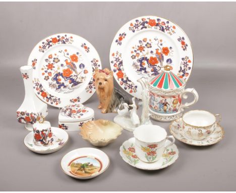 A collection of ceramics, to include Royal Worcester, Aynsley Bird of Paradise, Sylvac etc.  Chip to Royal Worcester. Nao rep