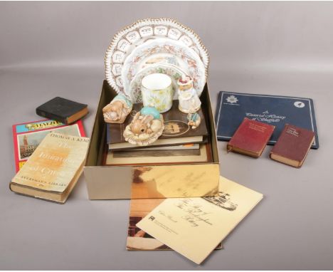 A box of miscellaneous, to include Spode, Royal Doulton, books etc.  