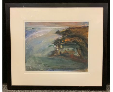 Peter Prendergast (Welsh 1946-2007), by and after, White Light on a the Sea North Anglesey coastal landscape, signed, 14/75, 