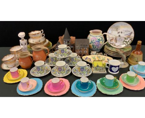 A Poole pottery jug;  Elizabethan Tara pattern coffee set, for six;  others table china; Kastel Keramic Haus tea light shop; 