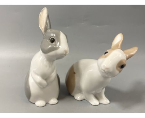 2x Nao by lladro rabbit figures both in good condition 