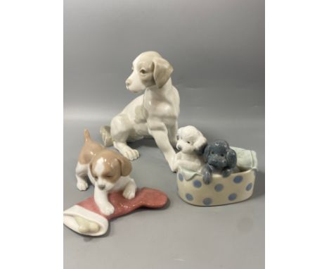 3x Nao by lladro dog figures all in good condition 