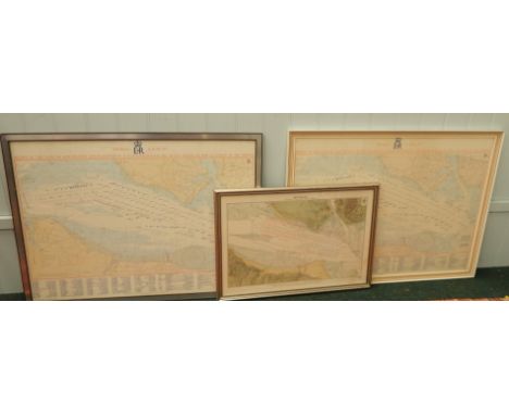 After J. D Potter.  Spithead, Review of the Fleet, 1924, Royal Navy, print in colours, 36cm x 50cm, and two others, 1977, (3)