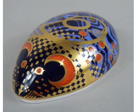 A Royal Crown Derby porcelain computer mouse, decorated in Imari colours, printed mark in red to underside, gold button and s