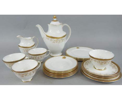 A Royal Doulton Belmont pattern part tea service, decorated in gilt