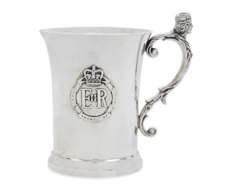 celebrating the 25th anniversary of the coronation of Elizabeth II, tapering cylindrical and on slightly stepped foot, one si