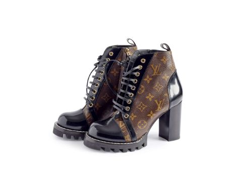  Louis Vuitton: Star Trail Ankle Boots  Monogram and patent leather, EU 38&nbsp;    