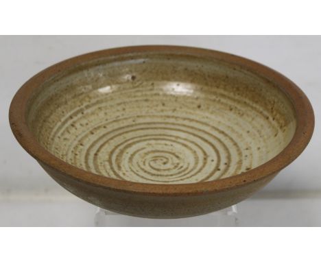 David Wilson Winchcombe Pottery studio pottery stoneware bowl with oatmeal glaze, 23cm diam., impressed mark and further item