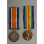 ROBERT HAUGH. ROYAL SCOTS RIFLE BRIGADE. PTE 2763. DUO with ribbons, boxes and paperwork.