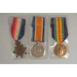 WILLIAM A. JONES. ROYAL FIELD ARTILLERY. DRIVER 97905. TRIO with ribbons and papers. 1914 - 1915